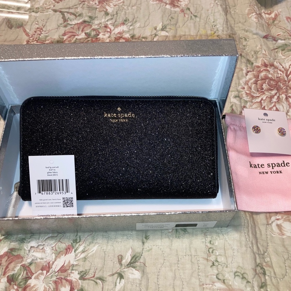 Kate Spade Wallet and Earrings Combo